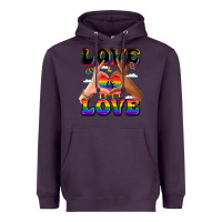 Plum love is love lgbtq pride hands Heavyweight Hoodie - LillyAllenDesigns