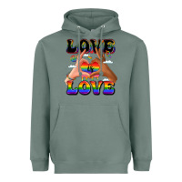 Sage love is love lgbtq pride hands Heavyweight Hoodie - LillyAllenDesigns
