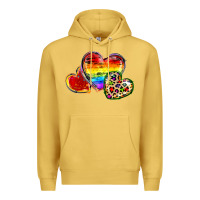 Antique Gold Pride hearts Premium Hoodie - FaDigitalArtStudio