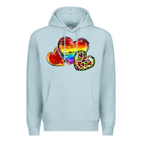 Blue Mist Pride hearts Premium Hoodie - FaDigitalArtStudio