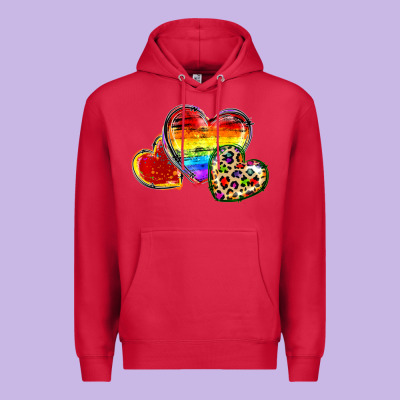 Pride Hearts Premium Hoodie Designed By Fadigitalartstudio