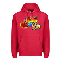 Cardinal Pride hearts Premium Hoodie - FaDigitalArtStudio