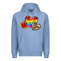 Colony Blue Pride hearts Premium Hoodie - FaDigitalArtStudio