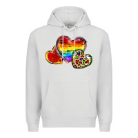 Dove Grey Pride hearts Premium Hoodie - FaDigitalArtStudio
