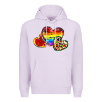 Lilac Pride hearts Premium Hoodie - FaDigitalArtStudio