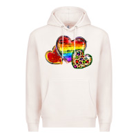 Pale Pink Pride hearts Premium Hoodie - FaDigitalArtStudio