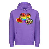 Purple Pride hearts Premium Hoodie - FaDigitalArtStudio