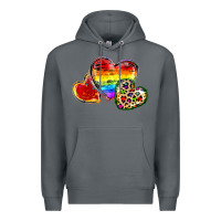 Rock Pride hearts Premium Hoodie - FaDigitalArtStudio