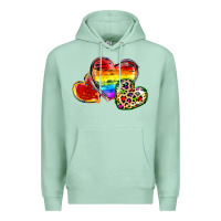 Seafoam Pride hearts Premium Hoodie - FaDigitalArtStudio