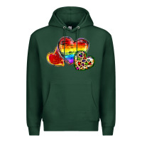 Sports Green Pride hearts Premium Hoodie - FaDigitalArtStudio
