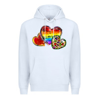 White Pride hearts Premium Hoodie - FaDigitalArtStudio