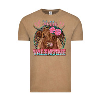 Vintage Coffee hello valentine highland cow Vintage Tee - RanaPortraitStore