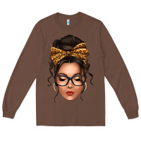 Chestnut caucasian leopard messy bun Long Sleeve Tee - texasbilliewilder
