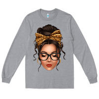 Heather Grey caucasian leopard messy bun Long Sleeve Tee - texasbilliewilder