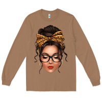 Toasted Coconut caucasian leopard messy bun Long Sleeve Tee - texasbilliewilder