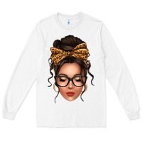 White caucasian leopard messy bun Long Sleeve Tee - texasbilliewilder