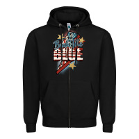 Black Back the blue Zipper Hoodie - FaDigitalArtStudio