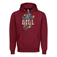 Burgundy Back the blue Zipper Hoodie - FaDigitalArtStudio
