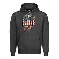 Charcoal Heather Back the blue Zipper Hoodie - FaDigitalArtStudio