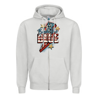 Dove Grey Back the blue Zipper Hoodie - FaDigitalArtStudio