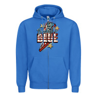 True Royal Back the blue Zipper Hoodie - FaDigitalArtStudio