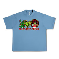 Pebble Blue Peace Love Grinch Urban Heavy Tee - Bettercallsaul