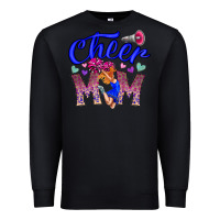 Black Cheer Mom Premium Sweatshirt - CowhideDigitalArt