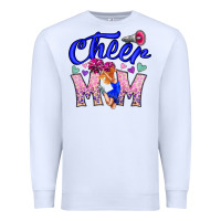 White Cheer Mom Premium Sweatshirt - CowhideDigitalArt