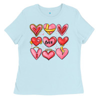 Baby Blue sketch hearts Ladies Tee - MaliasSmallBusiness
