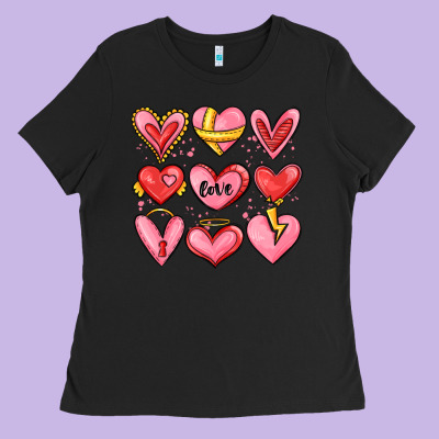Sketch Hearts Ladies Tee Designed By Maliassmallbusiness