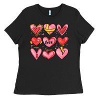 Black sketch hearts Ladies Tee - MaliasSmallBusiness