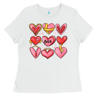 White sketch hearts Ladies Tee - MaliasSmallBusiness