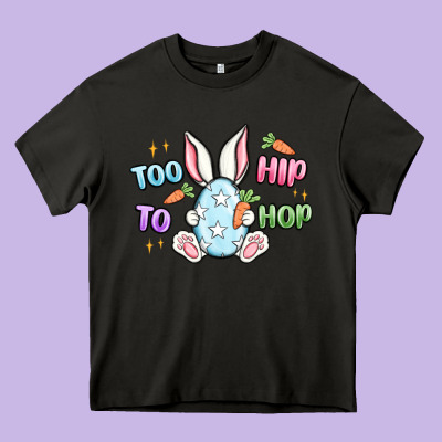 Too Hip To Hop Easter Heavy Core Tee Designed By Maliassmallbusiness