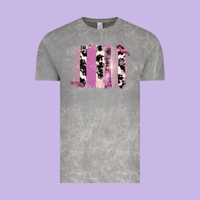 Purple Glitter Cowhide Pattern Brushstrokes Vintage Tee Designed By Bettercallsaul