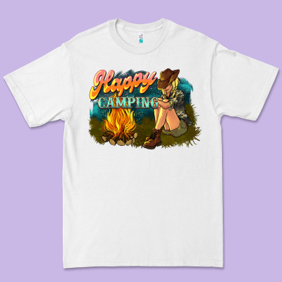 Happy Camping Premium Tee Designed By Nancycooperartshop