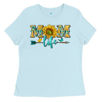 Baby Blue mom life Ladies Tee - NancyCooperArtShop