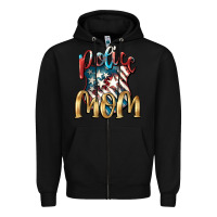 Black Police Mom Zipper Hoodie - FaDigitalArtStudio