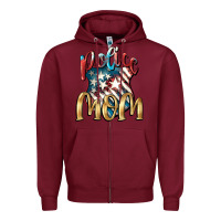 Burgundy Police Mom Zipper Hoodie - FaDigitalArtStudio