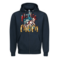Navy Police Mom Zipper Hoodie - FaDigitalArtStudio