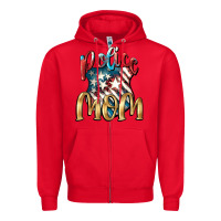 Red Police Mom Zipper Hoodie - FaDigitalArtStudio