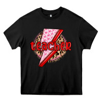 Black teacher lightning bolt valentines day Heavy Core Tee - MaliasSmallBusiness