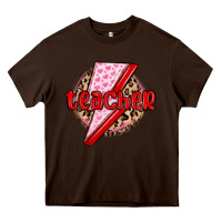 Chocolate Brown teacher lightning bolt valentines day Heavy Core Tee - MaliasSmallBusiness