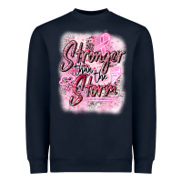 Navy stronger than the storm Heavyweight Sweatshirt - CowGirlArtShop