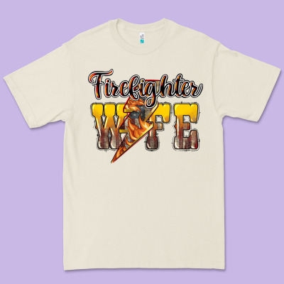 Firefighter Wife Lightning Bolt Premium Tee Designed By Nancycooperartshop