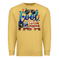 Antique Gold Cool Papa American Flag 4th of July Premium Sweatshirt - LillyAllenDesigns