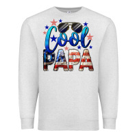 Oatmeal Heather Cool Papa American Flag 4th of July Premium Sweatshirt - LillyAllenDesigns