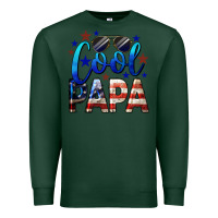 Sports Green Cool Papa American Flag 4th of July Premium Sweatshirt - LillyAllenDesigns