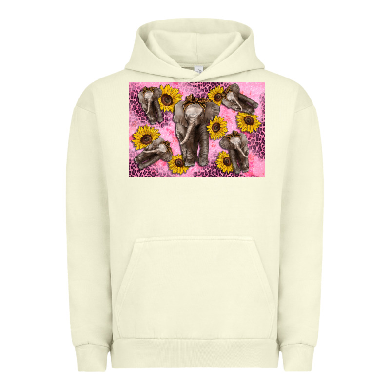 Baby Elephant Sunflowers Kid's Bottle Urban Hoodie by Artiststas | Teevron