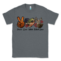 Charcoal Heather Peace Love White Tailed Deer Classic Tee - LillyAllenDesigns