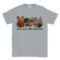 Heather Grey Peace Love White Tailed Deer Classic Tee - LillyAllenDesigns